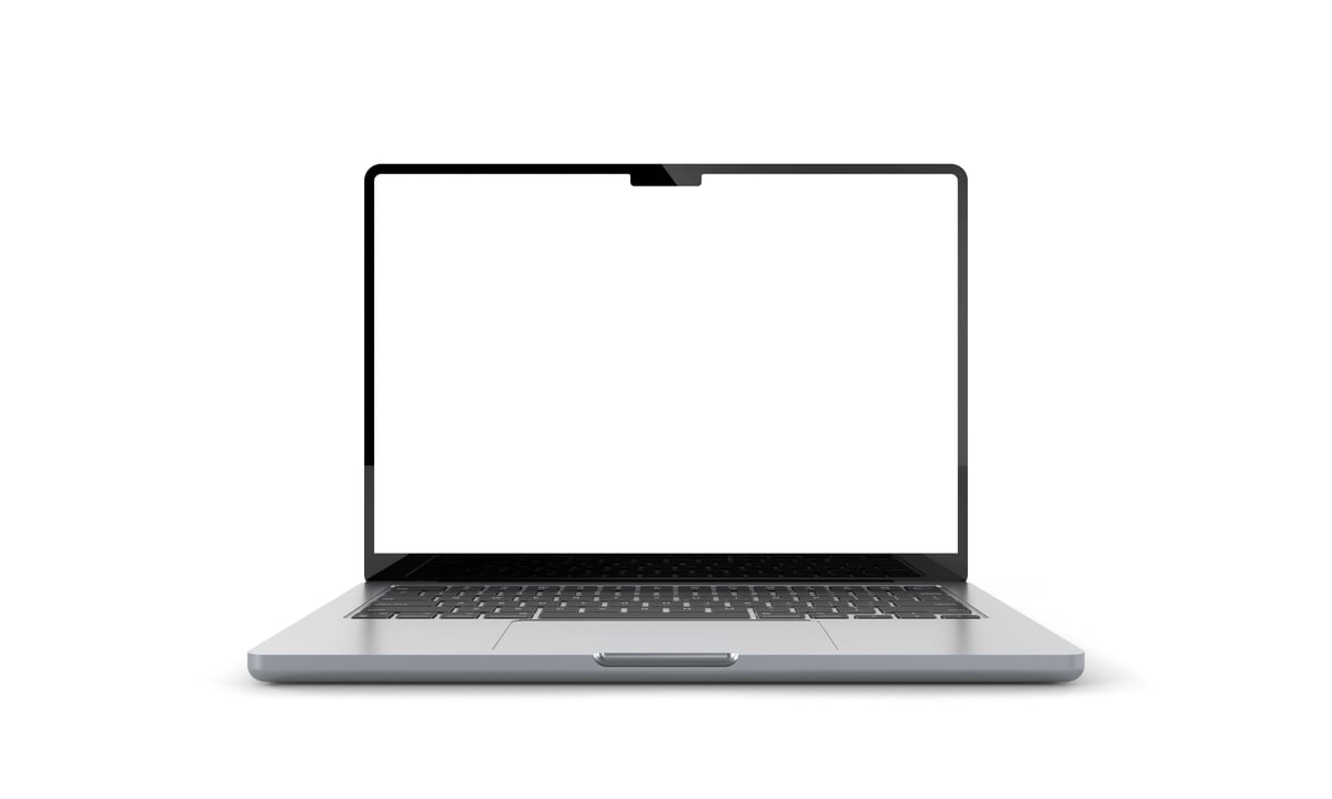 Modern laptop with a website on screen ready for a mockup